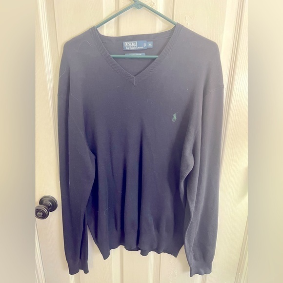 Polo Navy Vneck Men’s‎ sweater sz xl - Picture 1 of 3